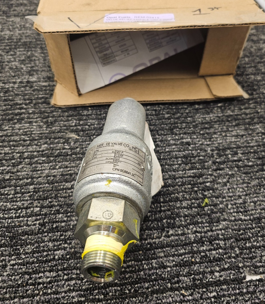 Mercer 91-12E51T11I1 Relief Valve Series 9100 Connection 3/4″MNPT x 1″FNPT