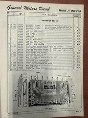 OEM GM General Motors Diesel Owners Parts Book for Industrial Models (Series 71)