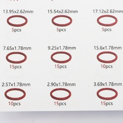 185 Pcs FKM Brown O-Ring Kit,75A Durometer,18 Kind Size from 2.57mm to 20.22mm
