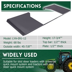 Quick Tach 1/2″ Attachment Mount Plate For Kubota Bobcat Skid Steer Loader