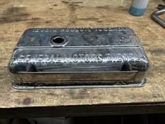 3-53 General Motors Diesel Rocker Cover. Chrome. Good Used. Includes Gasket
