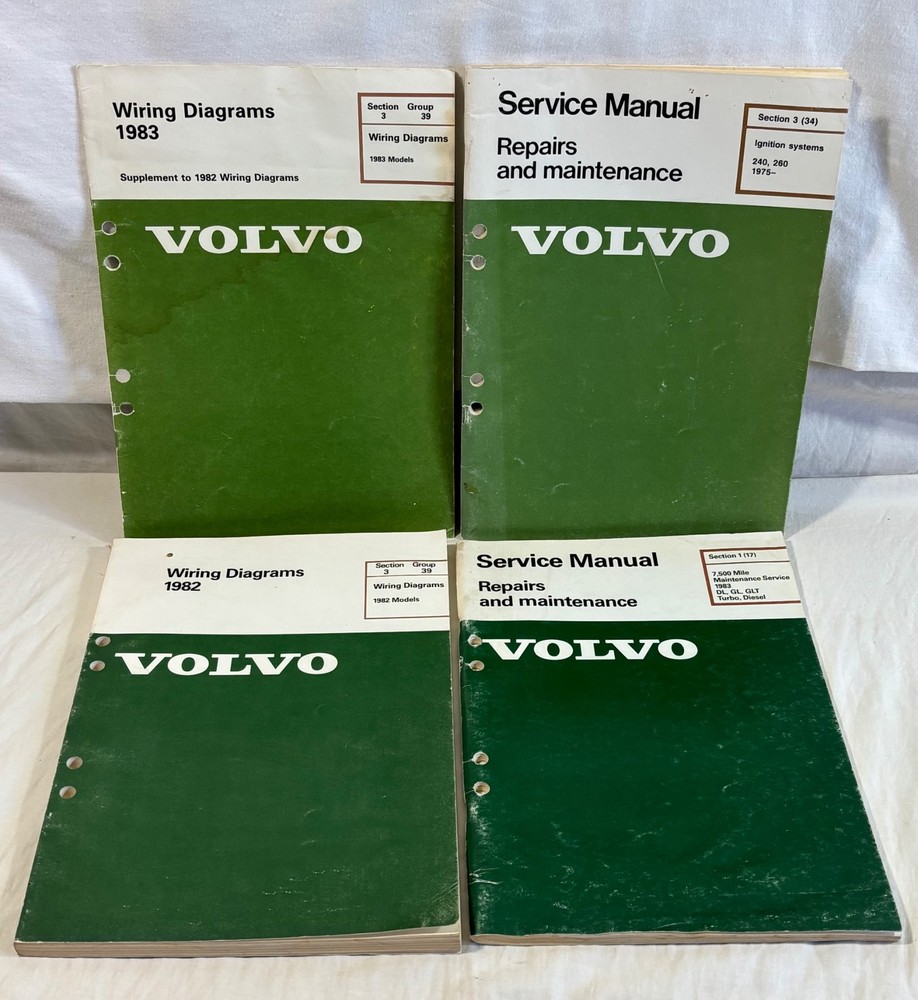 Volvo Service Repair Manuals Wiring Diagrams Lot of 4 1982 1983 1975