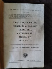 TM5-3068 War Department Technical Manual Tractor Diesel Caterpillar Rare 1945