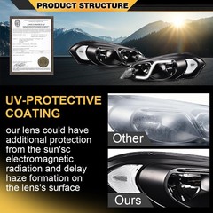 06-13 Chevy Impala 14-16 Impala Limited Headlights Assembly 2pc Clear Lens Black