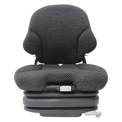 Grammer Low Back Seat for Skid Steers & Forklifts, Black Fabric Fits John Deere