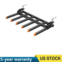 🚩Heavy Duty Clamp on Debris Forks to 58″ Bucket 4000 lbs Pallet Forks Buckets