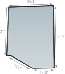 1340194C1: 0.12″ Thickness Glass Left Side Door Window fits Case 7150 7210 7250