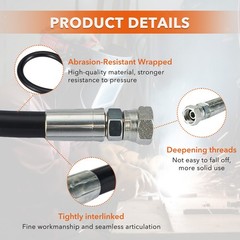 3/8″ Hydraulic Hose Assembly L:18″ Universal For Case John Deere