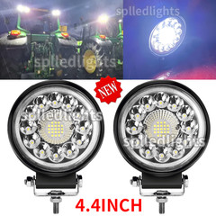 2×4.3” Universal 160 W LED Work Lights Headlight Flood Heavy Equipment Lighting