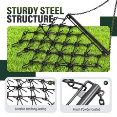 4 X 4FT Drag Harrow Tines For ATV UTVs Leveling Grading Lawn Tractors Heavy Duty