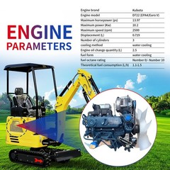 1.8 Ton Mini Excavator Rubber Track with Kubota Diesel With Side Swing Boom USA
