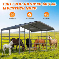 13x20ft Galvanized Livestock Shelter Metal Cattle Shed Steel Barn Horse Goat