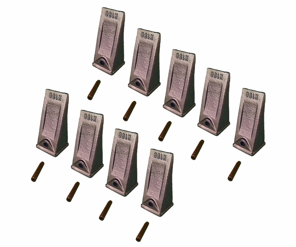 9 – Mini Excavator Standard Bucket Dirt Teeth w/ Roll Pins – X156S, P156