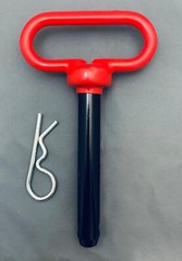 1/2, 5/8, 3/4, 7/8, 1-1/8 Red D Handle Hitch Pins with Hitch Clip Pins