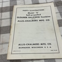 Genuine Allis Chalmers E Gleaner Baldwin Combine Parts Illustrations