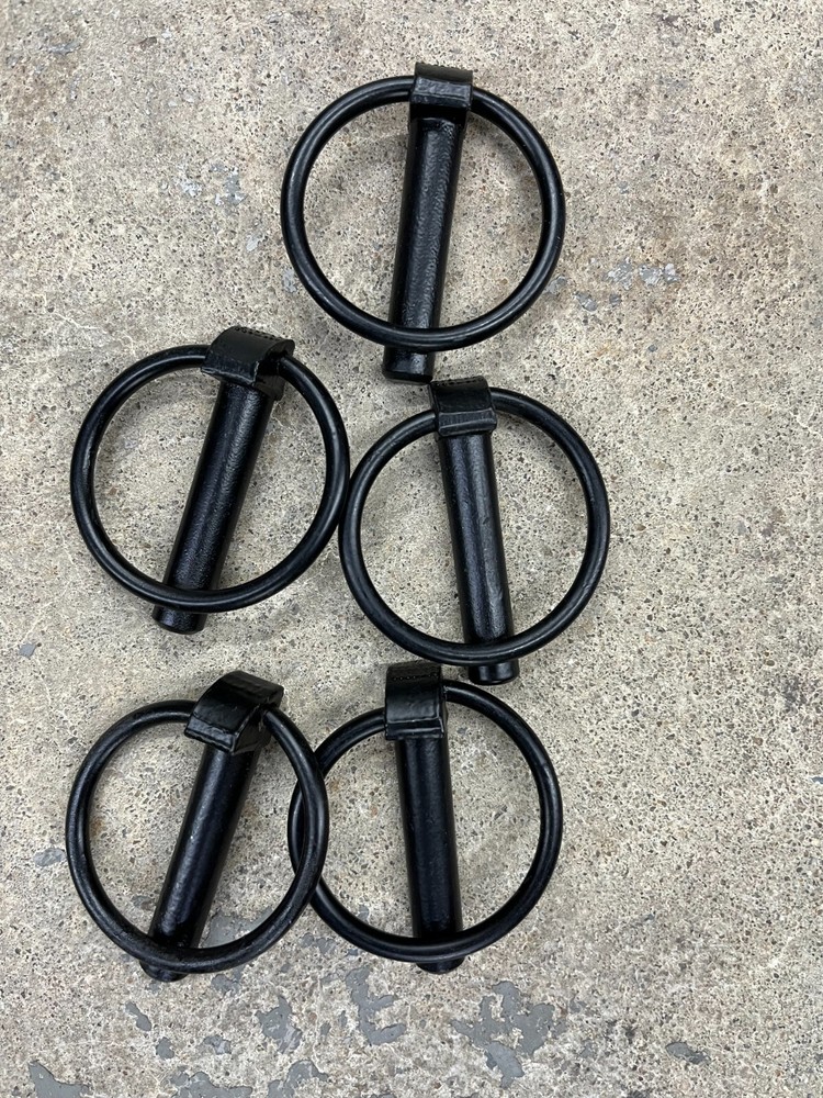 5 Pack of Tractor Implement Heavy Duty Black Lynch Pins with Ring 7/16″ x 2 3/8