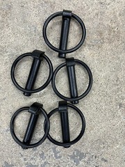 5 Pack of Tractor Implement Heavy Duty Black Lynch Pins with Ring 7/16″ x 2 3/8