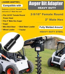 Heavy Duty 23-062 Auger Adapter 2-9/16″ Female Round to 2″ Male Hex Drive