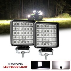 2PCS LED Work Light Pod Truck Offroad Tractor Excavator Flood Lamp 12 24V Square