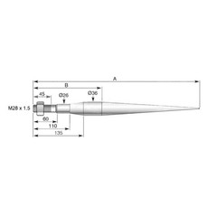 S.77018 Bale Spear – Straight. To fit as: KK241162 Fits Strimech