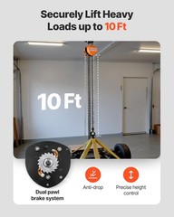 Hand Chain Hoist,1 Ton 2200 lbs Capacity,Manual Chain Block w/Upgrade G80 Galvan