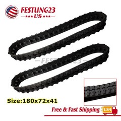 2PCS Heavy Duty Rubber Tracks w/ 180x72x41 for AGT CBT23 CRT23 Mini Skid Steers