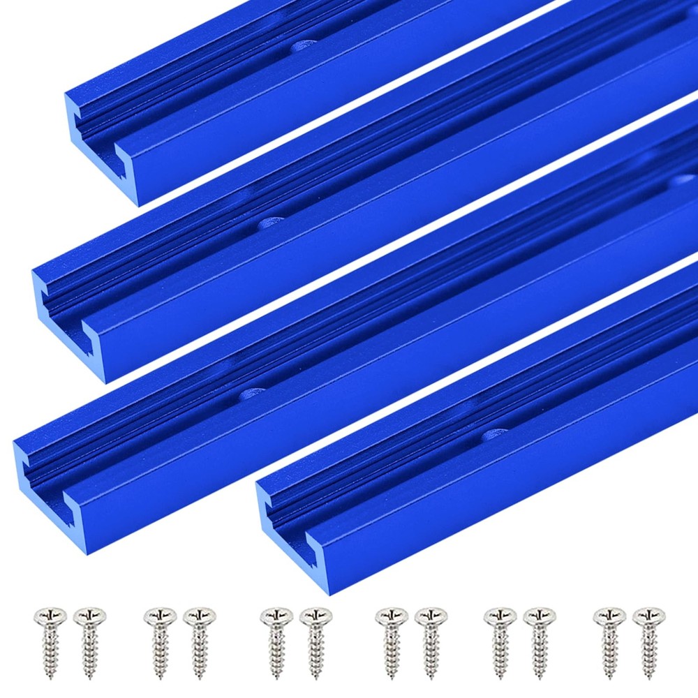Seekliny T Tracks Woodworking Aluminum 12 inch Blue 4 Pack 4-12inch,