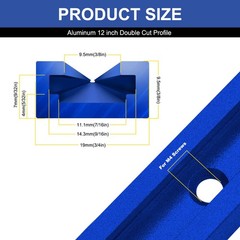 Seekliny T Tracks Woodworking Aluminum 12 inch Blue 4 Pack 4-12inch,