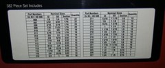 382pc O-Ring Assortment -SAE- Nitrile Rubber Construction! Item #67554
