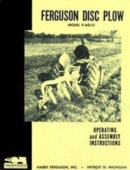 Massey Ferguson P AO 21 Disc Plow Operators Manual