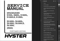 HYSTER FORKLIFT (D004) S4.50XL SERVICE REPAIR SHOP PARTS MANUAL PDF ON USB