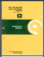 1988 John Deere 316, 318, 420 Owner Manual68 pages 475,001 OM-M79598