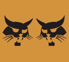 Bobcat Logo Vinyl Decal / Sticker 2-Pack for Skid Steers, Excavators, Implements