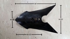 Furrower 6″ ,2-1/4 hole center,7/16 bolt plow,1/4 thick, 5/8 sq cntr hole #608