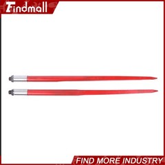 2 Pack 43″ 3000lbs Square Hay Bale Spear Wide Tine Spike Skid For Tractor Red
