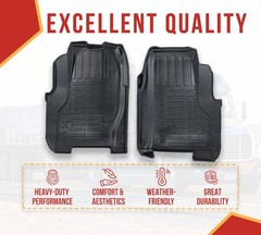 Semi Truck Floor Mats Liners Fits w/ Freightliner M2-106, M2-112 – 2 Pcs