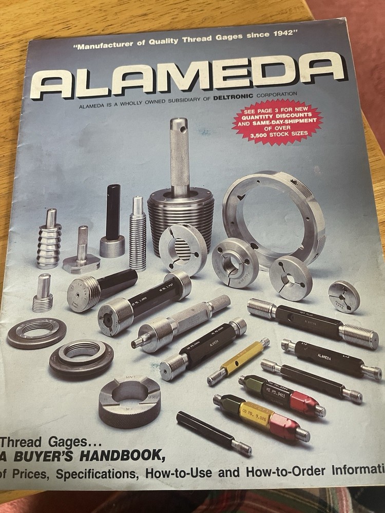 Alameda Thread Gages Buyer’s Handbook of Prices,Specifications