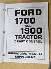 FORD 1700 & 1900 Tractor Draft Control, Operator’s Manual Supplement Reprinted