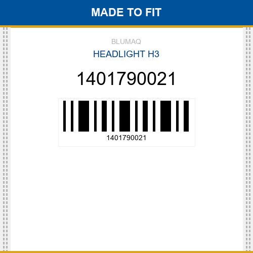 1401790021 Headlight h3 Made to fit