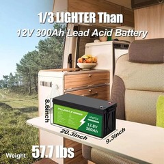 12V 300Ah LiFePO4 Lithium Battery for Solar Back Up System Marine Build in BMS