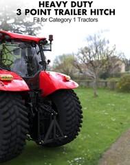 3 Point Trailer Hitch with Gloves for Cat 1 Tractor Quick Hitch Drawbar Adapter