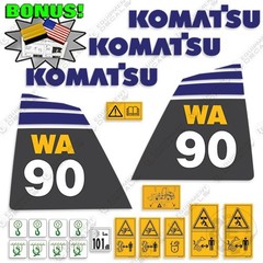Fits Komatsu WA90-5 Decal Kit Wheel Loader Decals – 7 YEAR OUTDOOR 3M VINYL!