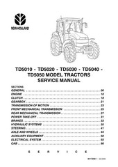 New Holland TD5010, TD5020, TD5030, TD5040, TD5050 Tractor Service Manual Repair