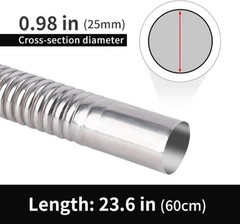 23.6 Inches Exhaust Hose, 2.5cm/1 In Fuel Tank Diesel Size: 23.6in/60cm(2pcs)