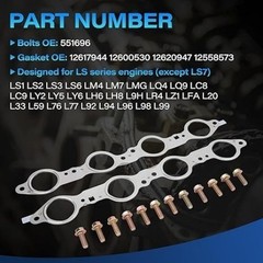 Multi-Layer Steel (MLS) Header Manifold Exhaust Gasket with Bolts Kit, Compatibl
