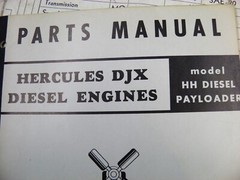 HERCULES DJX DIESEL ENGINE PARTS MANUAL AS USED IN HOUGH HH PAYLOADER