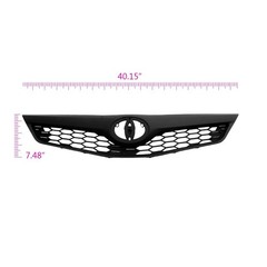 Front Upper Mesh Grille Matte Black Toyota Camry SE XSE Sedan 2012-2014