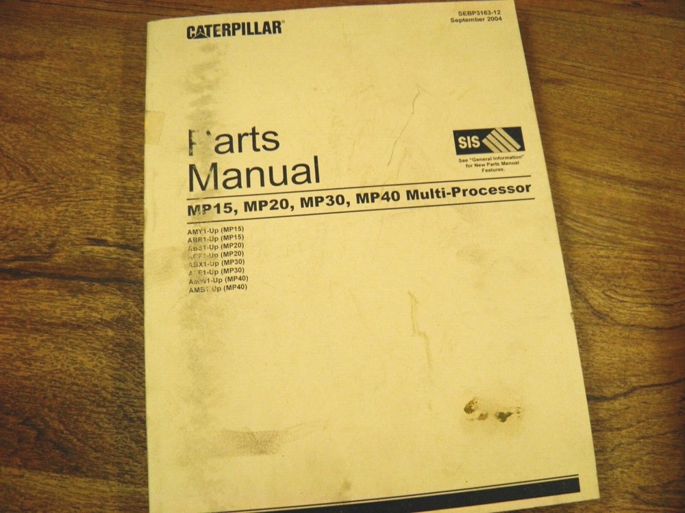 CAT CATERPILLAR MP15 MP20 MP30 MP40 PARTS MANUAL