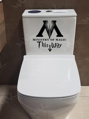 Vinyl Toilet Sticker for Bathroom & Washroom – Waterproof Indoor & Outdoor Decal