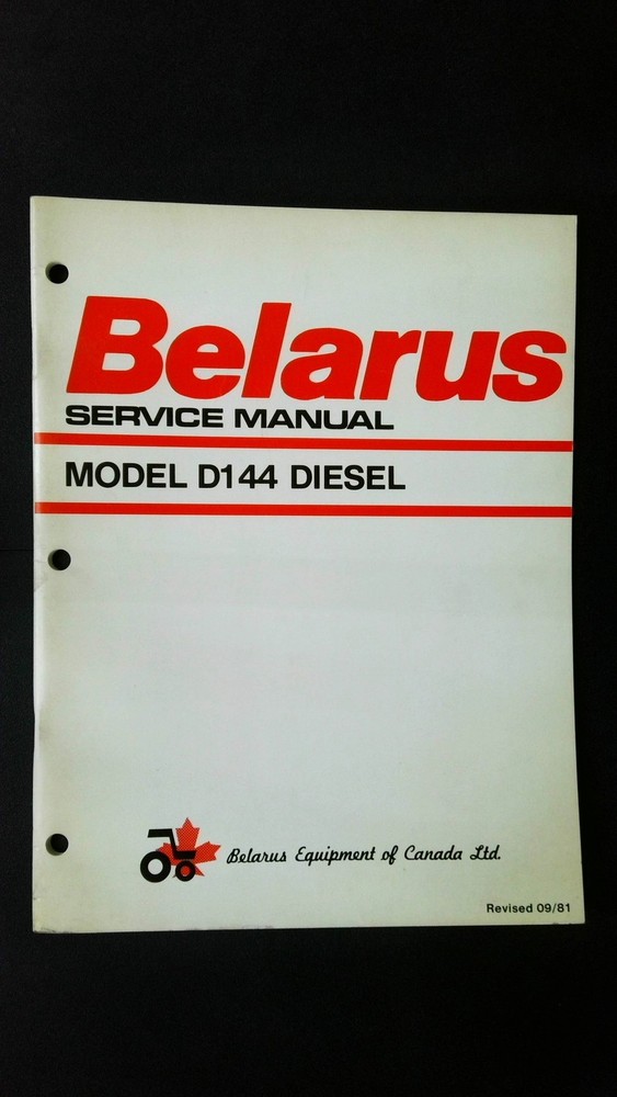 Belarus D144 Diesel Model Service Manual Equipment Manual Vintage Guide
